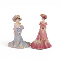 Two Coalport High Society figures to include Lady Charlotte and Lady Sara, tallest 23cm. (2)