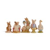 Beatrix Potter Royal Albert Character Figures to include:- Mr Drake Puddle-Duck, Pigling Bland,