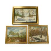 G. Stokes Local Artist to Staffordshire presenting three framed oil on canvas landscapes depicting