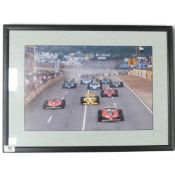 Framed photograph print of the South African GP, 1979. (H: 44cm x W: 60cm)