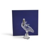 Swarovski silver crystal Spoonbill (931746) Retired 2010 designed by Heinz Tabertshofer part of