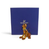 Swarovski Disney figure 'Pluto' (5155753) Retired 2014 Designed by The Team. Presented in Topaz