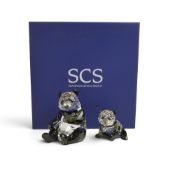 Swarovski 2008 Endangered Wildlife Panda Mother and Cub (900918) retired 2008, designed by Heinz