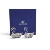 Swarovski crystal Flirting Swans (837154) Retired 2013 designed by Anton Hirzinger part of the