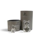 Swarovski Sitting Teddy Bear (010009) retired 2004, Mini Sitting Teddy Bear (012262) retired 2006