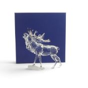 Swarovski Crystal Stag figurine (291431) retired 2011 designed by Adi Stocker in clear and frosted