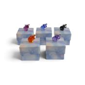Swarovski selection of Five Mini Mo's to include:- Jet Mo (5125941), Fuchsia Mo (5125952), Blue