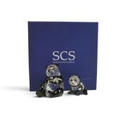 Swarovski 2008 Endangered Wildlife Panda Mother and Cub (900918) retired 2008, designed by Heinz