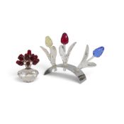Swarovski Renewal Gifts to include:- Blue Tulip (606546) retired 2002, Red Tulip (626481) retired