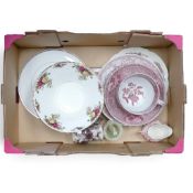 A mixed selection of ceramics to include:- Masons Ironstone 'Brown Velvet' plate, Royal Worcester