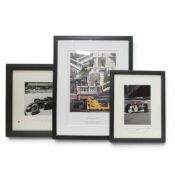 A collection of framed photographs of Ayrton Senna, McLaren, winner, Monza 1990, by Colin Taylor,