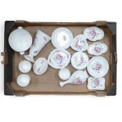 A selection of Coalport China pieces in the Shrewsbury pattern to include 2 small trumpet shaped