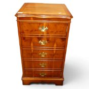Walnut veneered cabinet, with five dummy drawers to the front, w.46 x d.46 x h.83cm
