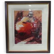 Signed Juan Carlos Ferrigno print, titled Phil Hill - World Champion, depicting his Ferrari 156 F1