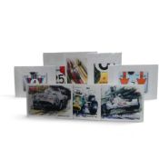 A collection of four limited edition Racing Colours Collection art publications by Simon Owen