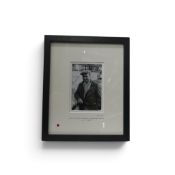 Signed framed black and white photograph of the legendary Argentine 5-time World Champion, Juan
