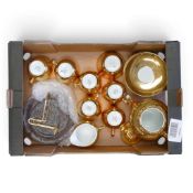 Royal Worcester Gold Lustre part Tea Set to include:- Teapot, six teacups, six saucers, sugar