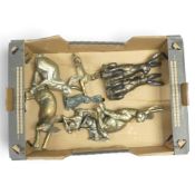 A collection of resin style Hare ornaments with various finishes in gold, bronze tones (1tray)