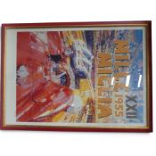 Framed 1955 Mille Miglia art print by Dexter Brown, limited edition no.147 of 850. Courier/