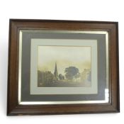 Framed artwork showing St Luke's Church , Silverdale, watercolour and pencil , attributed to Henry
