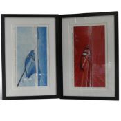 Framed Paul Chenard art prints depicting Campbell-Racton Bluebird, Sir Malcolm Campbell, landspeed