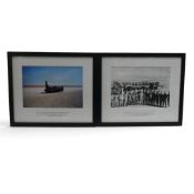 Framed photographs of Donald Campbell and Bluebird, Lake Eyre, 1963. (H: 38cm x W: 28.5cm) (2)