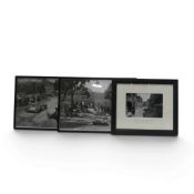 A collection of framed black and white photographs featuring Wolfgang Von Trips - Scuderia