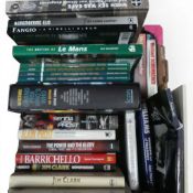 An interesting collection of motorsport books featuring Fangio, Clark, Barrichello, Bell, The