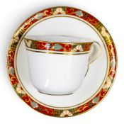 Royal Crown Derby extensive dinner and tea set, decorated in the Cloisonne design, comprising tea