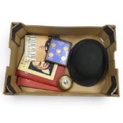 A mixed Collectors Lot to include a Moores Waferette Bowler Hat, together with a framed coin set