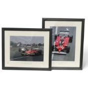 Framed Gilles Villeneuve photograph by Colin Taylor & Charles Briscoe-Knight. (H: 53.5cm x W: