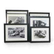 A collection framed black and white photographs featuring Wolfgang Von Trips, Zandvoort 1961,