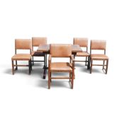 Mid-century oak refectory-style centre table with extendable leaves, featuring cleated plank top and