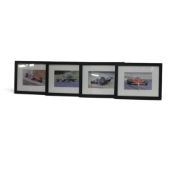 Graham Bosworth framed art prints featuring Villeneuve, Clark, Stewart and Surtees. (H: 22cm x W: