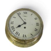 Schatz style brass mechanical ship's bulkhead clock, 27cm dia (not tested)