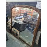 A late Victorian large ornamental mirror with harebell decorated border 135x150cm