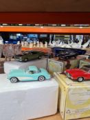 A quantity of matchbox collectables die-cast cars, mostly American muscle cars.