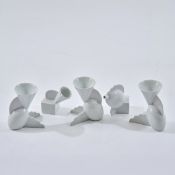 Matteo Thun, Drei Vasen 'Onega' sowie eine Vase 'Superior' und 'Michigan', 1982 (Entwurf)