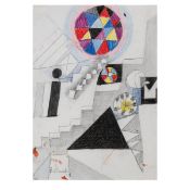 Johannes Itten (1888 Wachseldorn - 1967 Zürich), 'i ist Freude', 1958