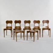 Paul Bay, Fünf anthroposophische Stühle und zwei Hocker, 1940er Jahre (Entwurf)