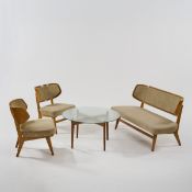Herta-Maria Witzemann, Sitzgruppe: Sofa, zwei Sessel, Sofatisch, um 1958 (Entwurf)
