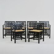 Mackintosh, 5 Armlehnstühle 'Candida Cottage Chair - DS 3'; 1 Stuhl 'Candida Cottage Chair', 1918