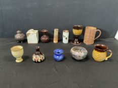 Miscellaneous Belford Pottery and studio ceramics - vases, tankards, a bowl, stoneware, sgraffito,