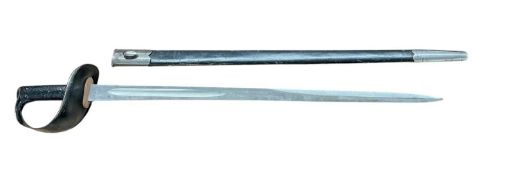 British 1900 Pattern Naval cutlass by Wilkinson with black painted guard and compressed leather grip