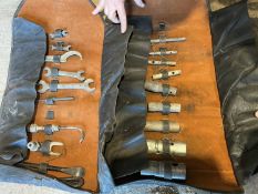 Pre-war Rolls-Royce set of tools in original leather rolls (2)