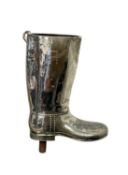 Vintage silver plated car mascot in the form of a boot, stamped to base 'Made in England Silver Plat