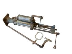 Early motoring interest- vintage petrol pump, together with an Angloco Depth O' Meter gauage, (2).