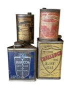 Collection of four assorted vintage oils and lubricants in tins to include Smiths Bluecol (4)