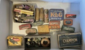 Collection of vintage spark plugs to include Champion and KLG, in original packaging together with a
