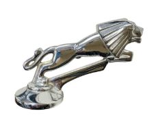 Chromium plated Art Deco style lion car mascot, with screw fitting to base, 14.5cm in length
